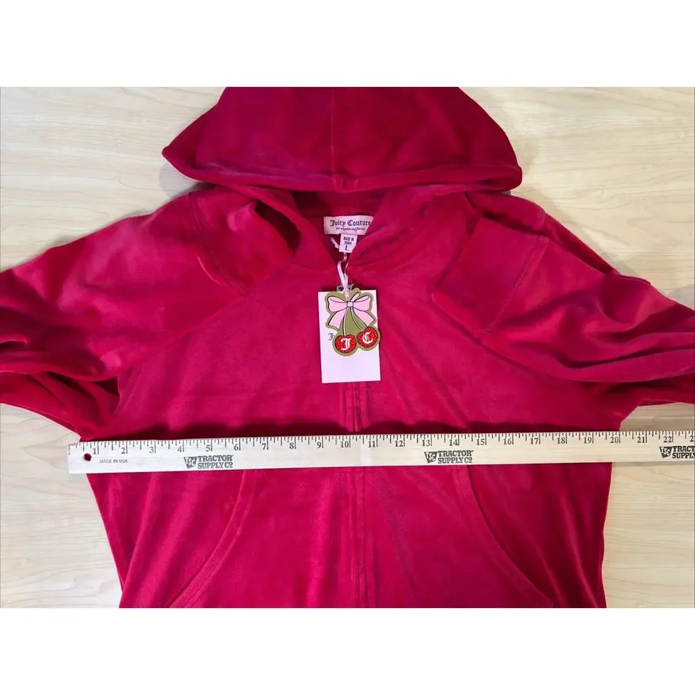 JUICY COUTURE NWT Velour Tracksuit Bling OG Hoodie & Pant's Color Flash Sz Large